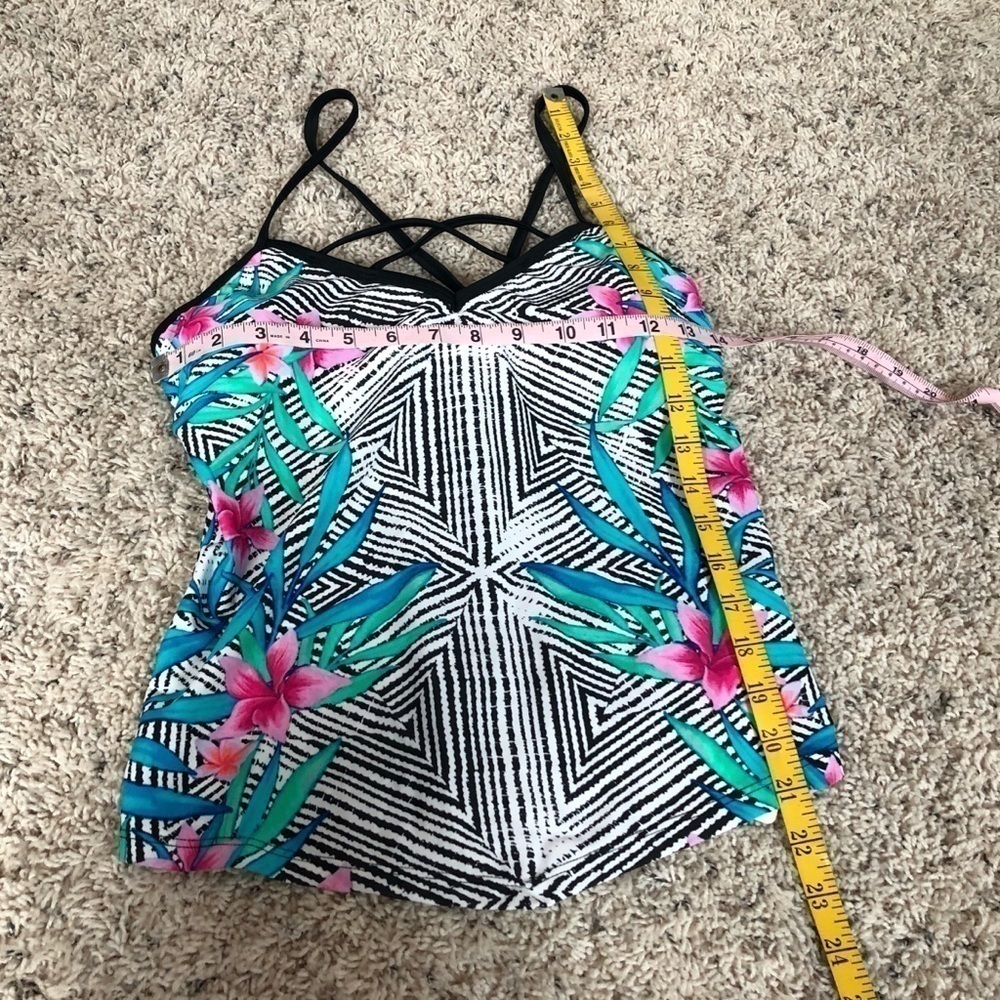 🆕 Sexy tropical floral strappy tropical colorful tankini swim top - Picture 7 of 9